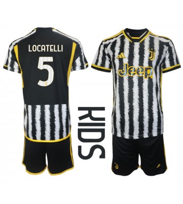 Juventus Manuel Locatelli #5 Hemmaställ Barn 2023-24 Kortärmad (+ Korta byxor)